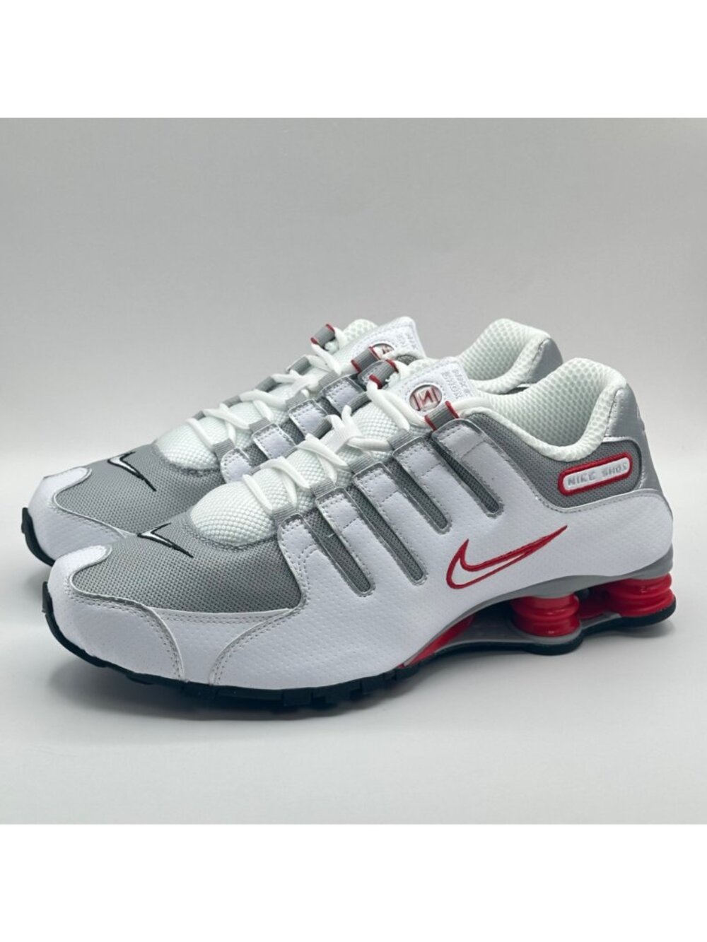 Men'sNike Shox NZ  White Sport Red Metallic Silver 378341-104 Size 10.5 NEW - Picture 2 of 10